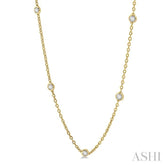 1 1/2 Ctw Round Cut Diamond Fashion Necklace in 14K Yellow Gold